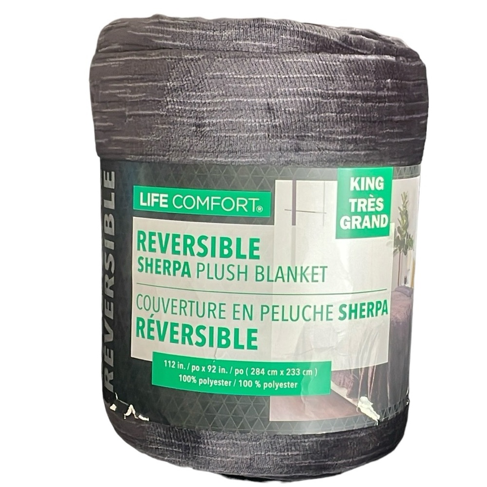 Life Comfort - Reversible Sherpa Plush Blanket